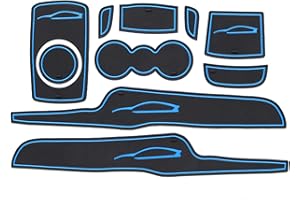 SMABEE for Fiesta MK6 2008-2015 Premium Custom Interior Non-Slip Anti Dust Cup Holder Inserts, Center Console Liner Mats, Door Pocket Liners 10-pc Set (BLUE)