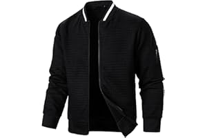 WAZHAKU Dünne Herbstjacke Herren Leicht Bomberjacke Dünne Blouson Stehkragen Business Casual Blouson Jacke mit Taschen Lässig Herbst Winter Casual Übergangsjacke Fliegerjacke Freizeitjacke