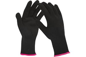 Dimeho 1 paire de gants professionnels résistants à la chaleur pour coiffure, gants de protection contre la chaleur réutilisables pour fer à lisser et fer à friser (rouge rose)