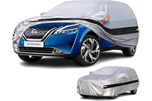 Holthly Funda Coche Exterior SUV para Nissan Qashqai(2007-2025),Funda Coche 10 Capas de Protección,Cubre Coche 100% Impermeable,Antipolvo,Cortaviento,Impermeable a la Lluvia,Protección UV