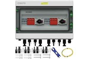 CNLonQcom Überspannungsschutz PV Solar Anschlusskasten 2 String DC 1000V 32A Trennschalter Blitzschutz Mit 15A Sicherung IP65 2 In 2 Out Für PV Anlage Komplettset