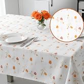 Baskılı Yıkanabilir 140 x 140 cm Masa &Ouml;rt&uuml;s&uuml; Mutfak Bah&ccedil;e Piknik Masa &Ouml;rt&uuml;s&uuml; I Kahverengi Laleli