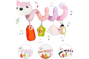 Coriver Kinderwagen Spielzeug für Babys – Spirale Kinderwagen Hängespielzeug für Autositz & Baby Mobile Kinderwagen Kinderbett, Spirale Baby Kinderwagen Spielzeug für Babys 0-6 Monate (1. Rosa)
