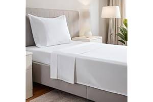 gobedreams Juego de Sábanas 3 Piezas 90x190/200. Sábanas de Cama de Poliéster Microfibra cepillada. Sábana Plana, Sabana Bajera Ajustable y 1 Fundas de Almohada.