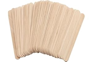 Lahviuu Drewniane patyczki do woskowania, małe szpatułki do woskowania, aplikator, język do ciała, twarzy, nosa, brwi, 150 x 18 mm, 100 szt