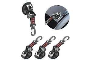 Flaconi 4PCS Car Suction Cup Hook,Suction Cups,Suction Cup Hooks,Heavy Duty Suction Cup Hooks,Suction Cups with Hooks,Car Camping Tie Down Tarp Accessory,Suitable for Car Awning, Boat, Camping Trap