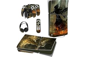 PlayVital Pegatina de Vinilo para ps5 Slim Disc Edición - Adhesivo Completo para Consola, Mando, Auriculares, Estación de Carga y Control Remoto, Skin Personalizada (Encounter)
