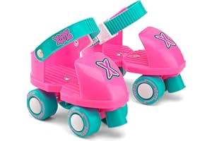 Xootz Beginner Quad Roller Skates for Kids, Boys & Girls, Pink