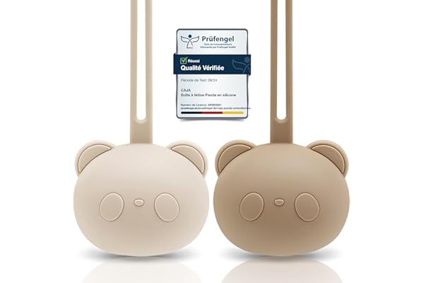 CAJA Boîte à sucette en silicone sans BPA lot de 2 rangement hygiénique pour bébés et jeunes enfants design panda accessoire bébé pratique idée cadeau naissance trousse de maternité