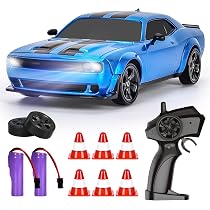 BuzzoXerex Mini Drift RC 4WD 1:22 – Coche Teledirigido A 15 Km/h Con Luces LED De 7 Colores, Neumáticos Intercambiables Y Barricadas