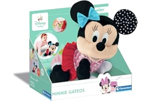 Clementoni - Baby Minnie Gateos - Peluche Interactivo para Bebés con el Que Dará Sus Primeros Pasos - Enseña Números y Sonidos de Animales - A Partir de 6 Meses - Fabricado en Italia - 55574