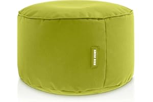 Green Bean© Sgabello a Sacco 25x45cm con Imbottitura in Perle EPS Pouf Cuscino Poggiapiedi per Poltrona a Sacco Cuscino per Pavimento Bambini e Adulti Solleva Le Gambe siediti Verde