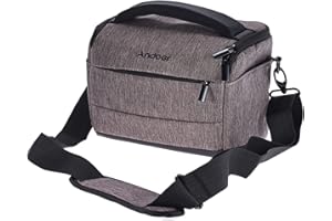Andoer Borsa a tracolla per fotocamera DSLR a forma di parallelepido in poliestere per 1 fotocamera 2 obiettivi e piccoli accessori per Canon Nikon Sony Fujifilm Olympus Panasonic