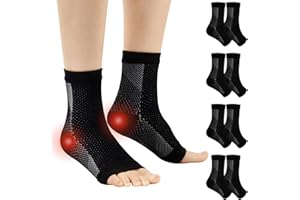 Home Holic 4 Paar Kompressionssocken Sprunggelenkbandage Professionelle Knöchelbandage für Damen Männer Bandage Fußgelenk für Plantarfasziitis Achillessehne Neuropathie