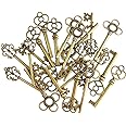 30 Pièces Mixtes Vintage Squelette Clés Fantaisie Coeur Arc Collier