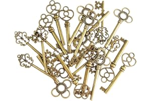 XONOR Gemischte Vintage Retro rustikale Skelettschlüssel in antiker Bronze, 3 Stil, 30 Stück rustikale Hochzeitsbevorzugung