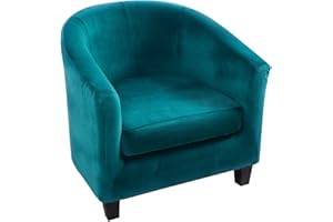 SearchI Funda de Sillón Chesterfield Elasticá con Funda de Cojín Independiente,Funda Butaca de Terciopelo,Fácil de Instalar y de Limpiar,Cubierta Protector de Sofá 1 Plaza,Verde Esmeralda
