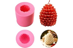 LANFLY Pine Cone Candle Mould Silicone Candle Mold Soap Wax Melt Mould Table Ornament Moulds, Chocolate Candy Fondant Baking Molds for Party Home Decoration Handmade Gift Wax Craft DIY
