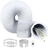 ComPDCVD 100mm Exhaust Air Pipe 3m Flexible Air Outlet Tube | PVC Aluminium Ventilation Hose with 2 Stainless Steel Clamps fo