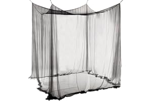 ACTOYS Mückennetz Bett XXL, Moskitonetz Reise Outdoor, Moskitonetz Doppelbett Einzelbett, Betthimmel Rechteckig, Mosquito Net Bed, Himmelbett Vorhänge-2.2x2x2M (Schwarz, Eintürig)