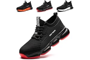 SROTER Arbeitsschuhe Herren Damen Stahlkappe Sicherheitsschuhe Leicht Sportlich Wanderhalbschuhe Atmungsaktiv Schutzschuhe Turnschuhe