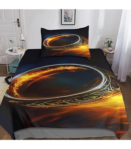 Set Copripiumino Il Signore Degli Anelli - Mappa Della Terra Di Mezzo, Microfibra Morbida, King 240x220 Cm
