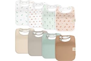 KEABABIES Lot De 8 Bavoirs Bio Pour Bébé Garçon Et Fille - En Coton Pour Tout-petits Et Nourrissons
