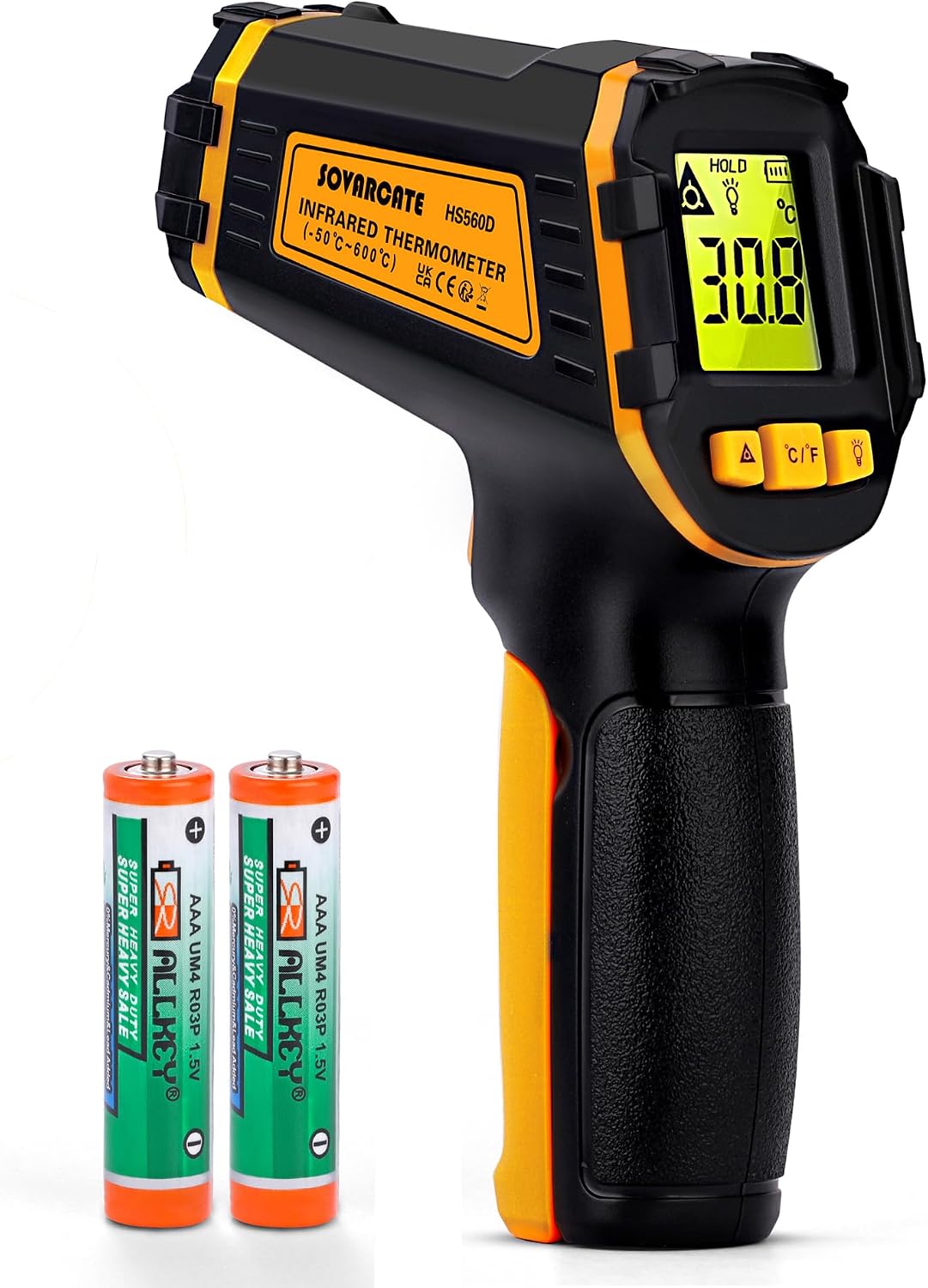 Thermomètre Infrarouge -50℃~600℃ Thermomètre Laser Numérique Sans Contact pour Cuisine, Pizza, Four, Réfrigérateur, Aliments, Réparation de Véhicules, Congélateur, Bonbons