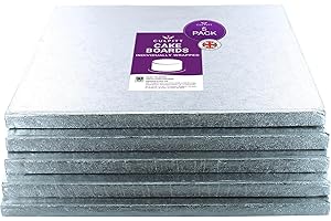 Culpitt 10" Square Silver Cake Drum Board - Pack Of 5 (Individually Wrapped), ISD10