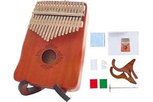 SYCLE CIRCLE Kalimba - Pianoforte da pollice a 17 tasti, portatile, con supporto, martelletto, libro delle canzoni, ecc. Strumento musicale per adulti e principianti