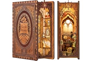 CUTEBEE Book Nook Diy Kit - DIY Miniature Dolls House Kit with Furniture and LED Light, 3D Puzzle Wooden Art Bookends, Model Kits for Adults to Build (Sailing Memory)