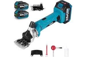 Yofidra Cordless Electric Sheep Shears 450W - 6 Speed Professional Sheep Clippers with 13-Tooth Blade, 2x3.0Ah Batteries Shearing Equipment for Sheep, Goats, Alpacas Wool Shearing & Livestock Grooming