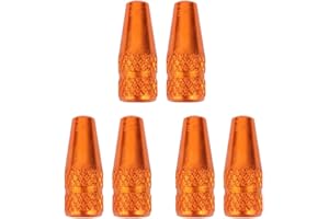 TOMALL Cappucci per Stelo Valvola Della Bicicletta Francese per Coperture Antipolvere Ruote Bici Arancia (Pacchetto di 6)