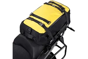 Rhinowalk Borsa multifunzionale per moto, borsa da sella per moto, borsa per portapacchi, 30 l, colore giallo