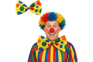 FNA FASHIONS Vibrant Jumbo Clown Bow Tie - One Size Fits Most - Perfect Accessory for Parties, Costumes & Fun Events