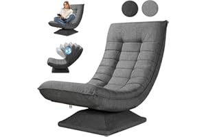 ‎ASUKALE Asukale Bodenstuhl 360° drehbar, Bodensessel mit Verstellbarer Rückenlehne, Bodensofa klappbar, Lazy Sofa, Gaming Relax Boden Sessel, Grau
