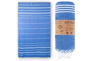 ‎MYSTILO MyStilo® XXL Saunahandtuch Hamamtuch - Großes, Weiches Badetuch 100x200cm, Schnelltrocknend - Premium Strandtuch, Beach Towel, Handtuch für Männer, Frauen, Yoga und Fitness (Himmelblau)