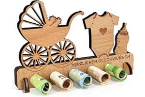 DOERFEELL Geburtstag Geldgeschenk Holz, Geldgeschenke Baby Taufen, Taufen Geldgeschenk, Taufen Geldgeschenk Geld Geschenk Holz Deko für Freunde, Familie