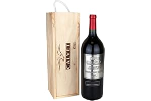 Calvet - Coffret cadeau vin rouge Grande Réserve, Bordeaux Supérieur - Magnum en caisse bois (1 x 1.5 L)