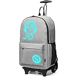 KONO Zaino Trolley per Scuola Impermeabile Ruote Rotolamento Removibile Scuola Borsa per Bambini