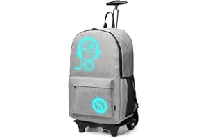 KONO Zaino Trolley per Scuola Impermeabile Ruote Rotolamento Removibile Scuola Borsa per Bambini