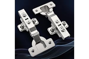 Furniware Pack of 4 Soft Close Hinges - 3D Adjustable Nickel Concealed European Cabinet Hinges