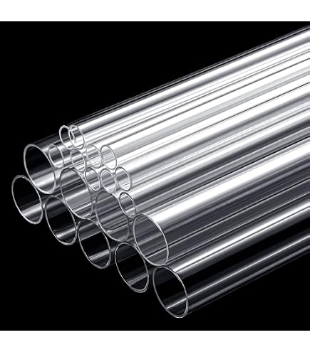 MECCANIXITY Clear Polycarbonate Tube - 5 Pack, 12mm ID, 13mm OD, 9.6" Length - For DIY, Lighting & Plumbing