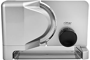 ‎RITTER ritter E 16 Duo Plus Elektrischer Allesschneider & Schneidemaschine aus Metall mit ECO-Motor, Made in Germany, Silber