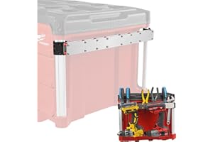 BPOPO Portabrocas adecuado para caja de herramientas Milwaukee Packout, soporte de herramientas métricas, destornilladores colgantes, llaves laterales para organizador de caja de herramientas de