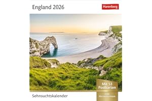 England Sehnsuchtskalender 2026 - Wochenkalender mit 53 Postkarten: Fernweh in einem Foto-Kalender zum Aufstellen. Die schönsten Landschaften Englands ... zum Aufhängen (Sehnsuchtskalender Harenberg)
