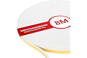 XEEINC 8M Bürstendichtung Selbstklebend, 9mm(B) x 5mm(D) Bürstendichtung für Rolladen Schiebetür, mit Idealer Klebkraft, Türbürstendichtung Insektenschutz für Fenster Tür - Weiß