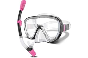 G2RISE Snorkel Set Adults, SN05 Snorkel Mask, Snorkel Set with Tempered Glass Lenses, Dry Top System & Upgraded Adjustable Buckle for Snorkeling, Diving, Swimming