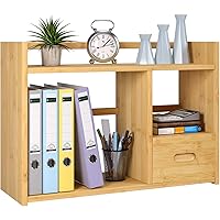HOMECHO Organizer Schreibtisch Büro Tisch Organisation Bambus Briefablage A4, Notizzettel und Stifte ordnen, Schublade…