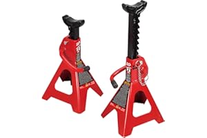 BIG RED Soportes de Gato de Acero Torin T42002A: Doble Bloqueo, Capacidad de 2 toneladas (4 Libras), Rojo, 1 par